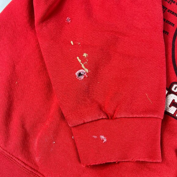 Y2K Champions Ohio State Buckeyes Sweatshirt Extra Large Red Thrashed Crewneck - Picture 2 of 16